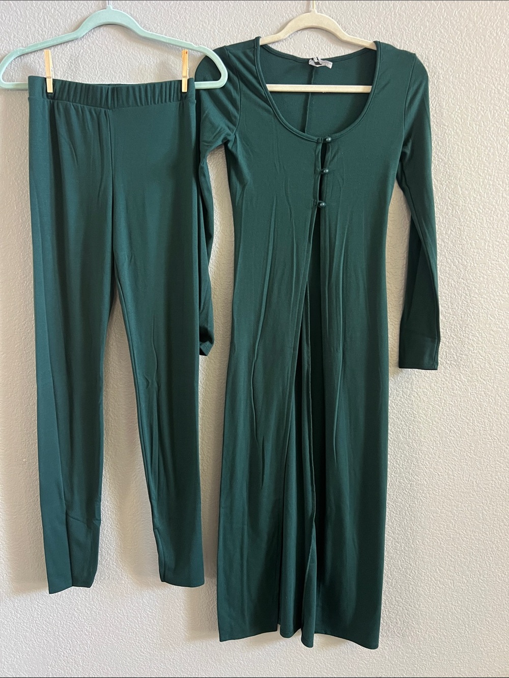 K Too Forest Green Two-Piece Tunic & Legging Set Tunic-M Legging-L